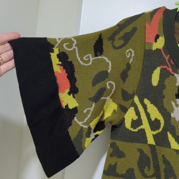 Pringle of Scotland 1815 Merino Wool Sweater Dress Women's M Knit Artsy Abstract - Picture 4 of 8